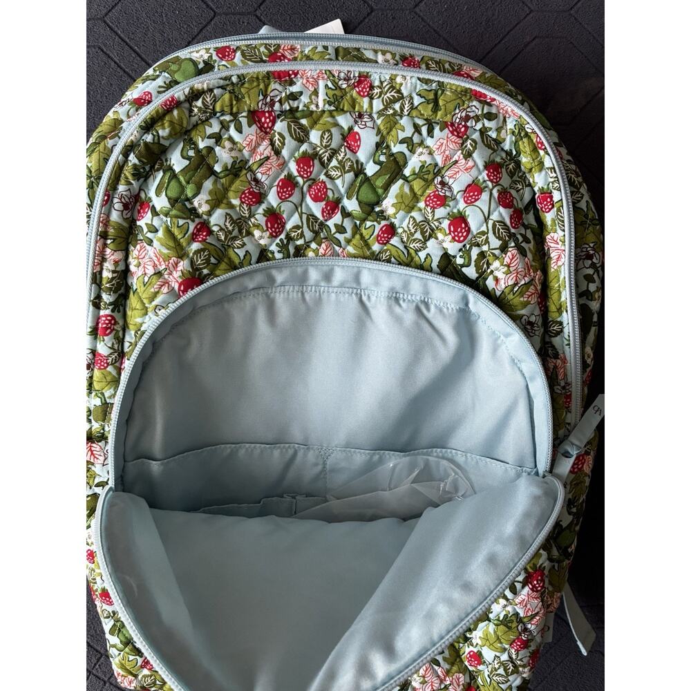 Vera Bradley Frogberry Garden Blue Essential 17” Laptop Large Backpack NWT - Picture 4 of 8